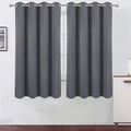 LEMOMO Grey Blackout Curtains 52 x 63 Inch/Gray Curtains Set of 2 Panels/Room Darkening Curtains for Bedroom Thermal Insulated Drape