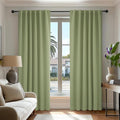 Deconovo Blackout Curtains, Thermal Insulated, W52 x L72 2 Panels, Back Tab, Machine Washable, Room-Darkening Drapes for Bedroom/Living Room Sage Green