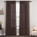 Nanspring Coffee Linen Blend Drapes 84 Inch Length 2 Panels Set Back Tab Rod Pocket Light Filtering Privacy Semi Sheer Textured Curtains Neutral Farmhouse Decor Curtains for Living Room Bedroom 52x84