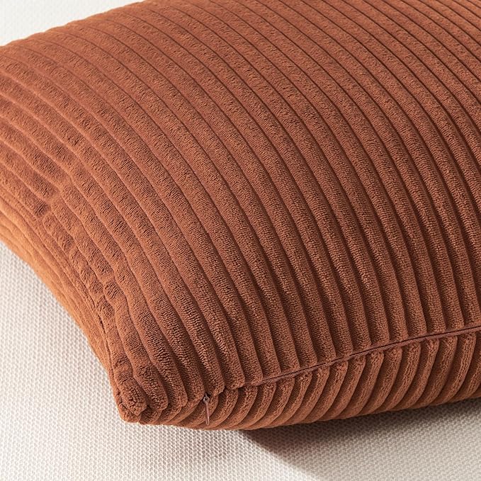 Topfinel Decorative Terracotta Throw Pillow Covers Cushion Cases, Set of 4 Soft Velvet Modern Double-Sided Designs, Rustic Fall Home Decor, Pillow Inserts Not Included 26x26 inch