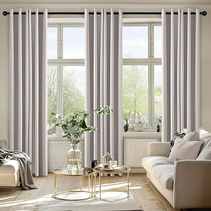 MIULEE Cobblestone Blackout Curtains for Bedroom Living Room 72 Inches Long 2 Panels, Thermal Insulated Room Darkening Drapes Solid Grommet Noise Reduction Light Blocking Window Treatments 40x72 inch