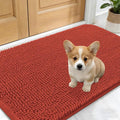 OLANLY Dog Door Mat for Muddy Paws 24x16, Absorbs Moisture and Dirt, Absorbent Non-Slip Washable Doormat, Quick Dry Chenille Mud Mat for Dogs, Entry Indoor Entryway Carpet for Inside Floor, Maple Red