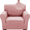 ZNSAYOTX 1 Piece Jacquard Chair Slipcovers for Living Room High Stretch Chair Covers with Arms Anti Slip Pets Friendly Couch Sofa Armchair Cover Furniture Protector (Small,New Pattern Rose)