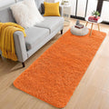 OLANLY 2x8 Machine Washable Runner Rugs for Hallway, Soft Fluffy Shaggy Bedside Rugs for Bedroom, Living Room, Indoor Floor Carpet for Kids Girls and Boys, Nursery Rooms, Home Decor Aesthetic, Orange