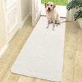 OLANLY Dog Door Mat for Muddy Paws 70x24, Absorbs Moisture and Dirt, Absorbent Non-Slip Washable Doormat, Quick Dry Chenille Mud Mat for Dogs, Entry Indoor Entryway Carpet for Inside Floor, Ivory