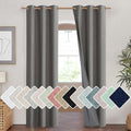 NICETOWN Grizzle Gray Vintage Linen 100% Blackout Curtains for Living Room, Thermal Insulated Curtains 84" Long, Noise Reducing Window Treatment Drapes for Hall Room, 42" Wide Per Panel, Set of 2