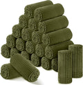 Buryeah 24 Pcs Flannel Throw Blanket Bulk 50 x 60 in Sleepover Blanket Outdoor Wedding Throw Lightweight, Oeko-tex Standard 100 Certified for Sofa Homeless Gifts (Army Green)