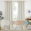 NICETOWN Natural Linen 102 inch Curtains for Bedroom, Grommet Privacy Added with Light Filtering Thick Flax Window Treatments Linen Blend for Living Room, W55 x L102, 2 Panels