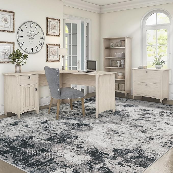 XLUEZ 6x9 Area Rugs for Living Room, Washable Modern Abstract Large Area Rug Neutral Soft Non Slip Kids Rug Stain Resistant Indoor Carpet for Bedroom Nursery Dining Room Playroom(Black, 6'x9')