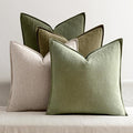 MIULEE Green and White Pillow Covers Pack of 4 Decorative Natural Solid Throw Pillow Covers Soft Accent Boho Farmhouse Couch Pillowcases Modern Spring Decor for Living Room Bed Sofa 18x18 Inch