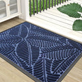 Colorxy Waterproof Doormat, Sturdy Natural Rubber Front Indoor Mat, Non Slip Low Profile Indoor Outdoor Door Mats, Stain and Fade Resistant Floor Mat, Easy Clean Patio Entrance Mat, 59''x23'', Navy