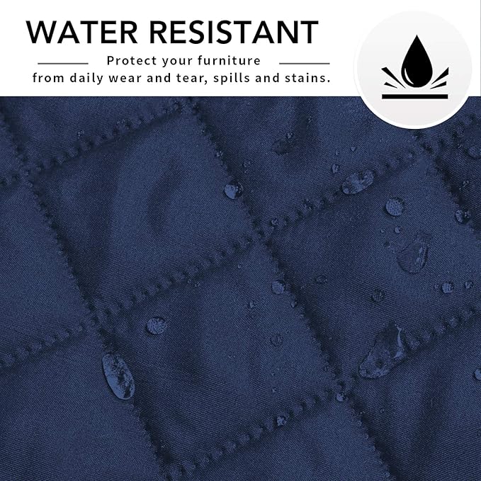 Easy-Going L Shape Couch Cover - Sectional Chaise Lounge Sofa Slipcover Reversible Dog Cat Pet Kids Children Furniture Protector (Large, Navy)