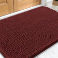 OLANLY Dog Door Mat for Muddy Paws 32x20, Absorbs Moisture and Dirt, Absorbent Non-Slip Washable Doormat, Quick Dry Chenille Mud Mat, Entry Indoor Entryway Carpet for Inside Floor, Caramel Russet