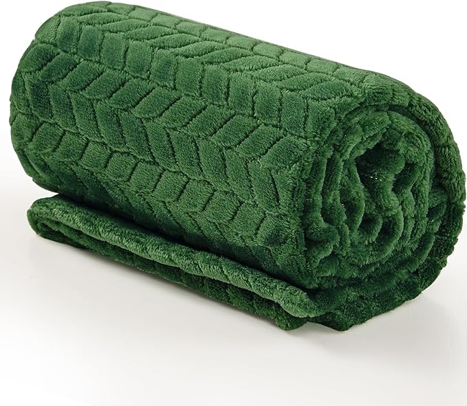InHand Fleece Baby Blanket, Super Soft Swaddle Blanket, Plush Fuzzy Warm Green Throw Blanket, Newborn Receiving Blanket for Crib, 30x40 inches