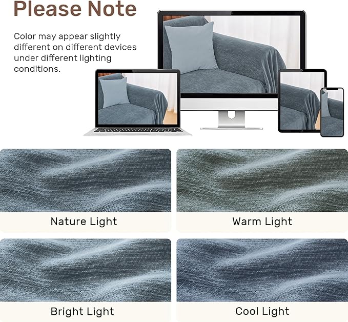 Sectional Couch Covers, 2 Pieces Washable L Shaped Couch Covers Sofa Blanket for Dogs Pet Friendly Sectional Sofa Slipcovers Furniture Covers,71"x118"+91"x134",(XXX-Large,Dusty Blue)