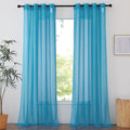 NICETOWN Voile Sheer Teal 90 inch Curtains for Bedroom, Grommet Casual Window Treatments with Light Filtering Airy & Elegant for Living Room, W54 x L90, 2 Panels