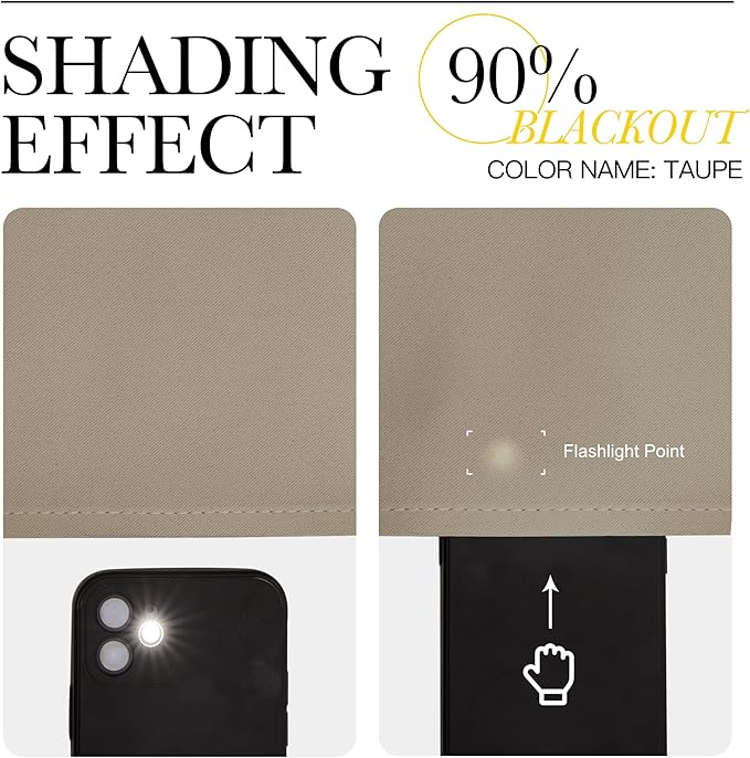 NICETOWN Blackout Curtains 54 inches Long for Bedroom - Grommet Room Darkening Solid Window Treatments Thermal Curtains for Nursery Room, Taupe, W46 x L54, 2 Panels