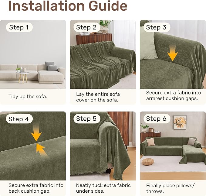 Sectional Couch Covers, 2 Pieces Washable L Shaped Couch Covers Sofa Blanket for Dogs Pet Friendly Sectional Sofa Slipcovers Furniture Covers,71"x 118"+ 71"x 118",(XX-Large,Green)