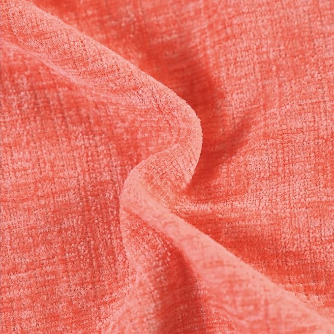 CaliTime Throw Pillow Covers Decorative 18 X 18 Inches Pack of 2 Cozy Chenille Cushion Cases for Couch Sofa Bed Living Room Home Living Coral
