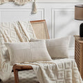 Fancy Homi 2 Packs Neutral Taupe Lumbar Decorative Throw Pillow Covers 14x22 Inch for Living Room Couch Bed Sofa, Farmhouse Home Decor, Soft Striped Corduroy Rectangle Accent Cushion Case 35x55 cm