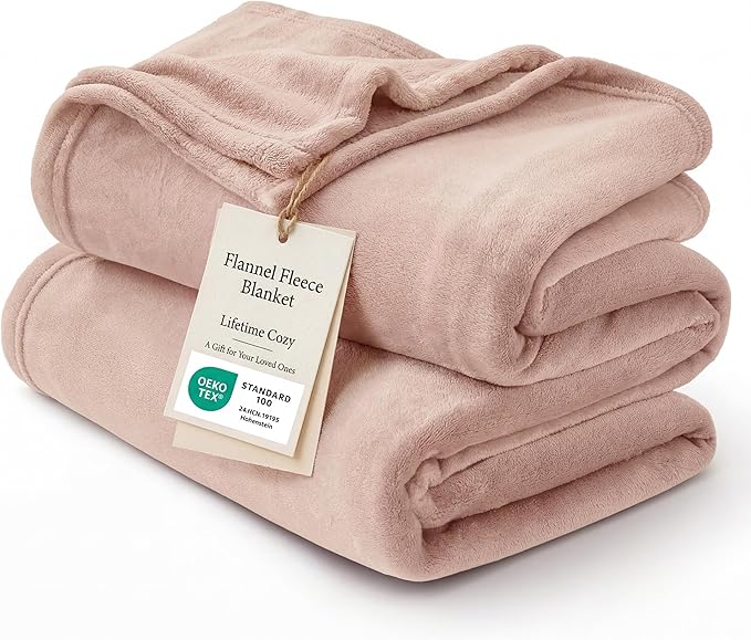 Bedsure GentleSoft Fleece Throw Blanket Dusty Pink - 300GSM Blankets for Couch, Sofa, Bed, Soft Lightweight Plush Cozy Throws for Toddlers, 50x60 inches