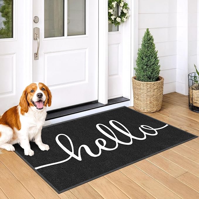 EARTHALL Funny Hello Mats Outside/Inside 59"x35", Front Door Mat Outdoor Entrance, Indoor Outdoor Mats for Home Entrance, Funny Doormat Outside/Inside Entrance, Front Porch Decor for Farmhouse