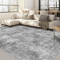 Nakagishi 8x10 Area Rugs Living Room: Washable Abstract Large Neutral Soft Rug Stain Resistant Modern Indoor Floor Non-Slip Carpet for Bedroom Nursery Kids Playroom Office Dining Room Dorm- Grey