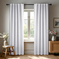 Deconovo Blackout Curtains, Thermal Insulated, W42 x L95 2 Panels, Back Tab, Machine Washable, Room-Darkening Drapes for Bedroom/Living Room Star White