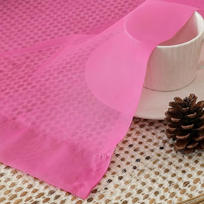 Aiyufeng Hot Pink Sheer Curtains 63 Inch Length 2 Panels Set for Living Room, Light Filtering Hot Pink Window Sheers Drapes for Bedroom, Each 42" W x 63" L