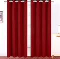 LEMOMO Dark Red Thermal Blackout Curtains/52 x 95 Inch/Set of 2 Panels Room Darkening Curtains for Bedroom