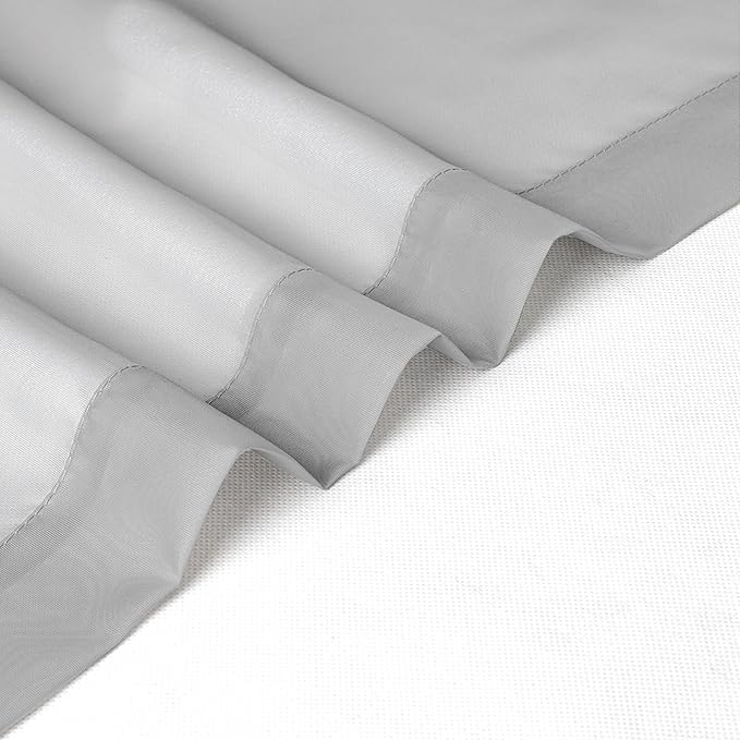 Chyhomenyc Light Grey Sheer Curtains 63 Inch Length 2 Panels, Light Filtering Airy Rod Pocket Window Curtain Treatment Drapes for Bedroom Living, Each 42Wx63L Inches