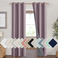 NICETOWN Chaise Mauve Vintage Linen 100% Blackout Curtains for Living Room, Thermal Insulated Curtains 90" Long, Noise Reducing Window Treatment Drapes for Hall Room, 42" Wide Per Panel, Set of 2