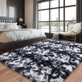 Pionblank Super Fluffy Area Rug for Living Room 5x7 Feet, Modern Indoor Shaggy Carpet, Soft Plush Non Slip Rugs for Bedroom Kids Room Cloakroom Home Decor, Black White