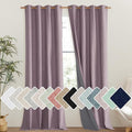 NICETOWN Chaise Mauve Vintage Linen 100% Blackout Curtains for Living Room, Thermal Insulated Curtains 120" Long, Noise Reducing Window Treatment Drapes for Hall Room, 52" Wide Per Panel, Set of 2