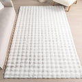 Nuloom Jeni Off-White, 5' x 7'6" Oval, Solid Faux Rabbit, Fluffy and Cozy, High Traffic, Stain Resistant, Easy Clean, Durable Washable Area Rug for Bedroom, Living Room, Dining, Den, Foyer, Entryway