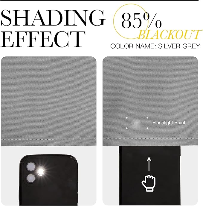 NICETOWN Blackout Curtain Panels for Window - Energy Efficient & Noise Reducing Thermal Insulated Rod Pocket Blackout Drapes/Draperies for Living Room (Silver Grey, 2 Panels, W52 inches x L63 inches)