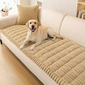 Smiry Couch Cover for Dogs Washable, Non Slip Fuzzy Pet Couch Covers for 3 Cushion Sofa Pet Friendly, Thick Soft Sofa Slipcovers Cushion Protector (Camel, 27.6" x 88")