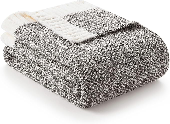 Snuggle Sac Ultra Soft Grey Bedding Blanket Twin XL, Warm Fluffy Microfiber Blankets for Bed, Living Room, Oversized Bed Blanket, Heather Dark Grey, 66x90 inches