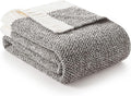 Snuggle Sac Grey Throw, Super Soft Warm Oversized Fuzzy Plush Blanket, Dark Grey, 50x70 inches