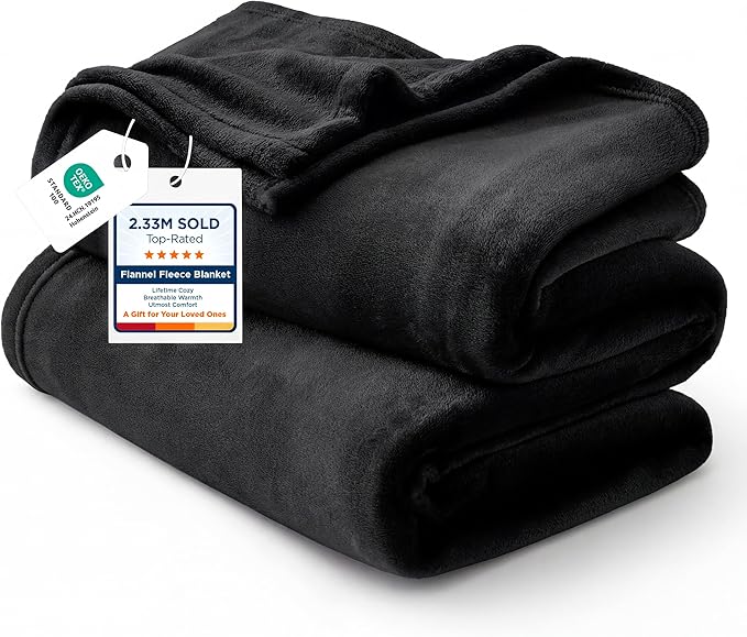 Bedsure GentleSoft Fleece Blankets King Size Black - Bed Blanket Soft Lightweight Plush Cozy Fuzzy Luxury Microfiber, 108x90 inches