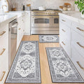Boho Kitchen Rug Sets 3 Piece with Runner Non Slip Kitchen