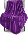 Exclusivo Mezcla Fleece Purple Throw Blanket for Couch, Sofa, Super Soft and Warm Blankets, All Season, Cozy, Plush, Lightweight, 50x60 Inches