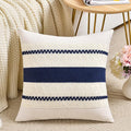 Fancy Homi Set of 1 Navy Blue Decorative Throw Pillow Covers 18x18 Inch for Couch Bed Sofa Living Room Office, Aesthetic Modern Organic Farmhouse Home Decor, Soft Cotton Woven Textured Cushion Case