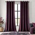 MIULEE Velvet Curtains Purple Orchid Elegant Grommet Thermal Insulated Soundproof Room Darkening Curtains/Drapes for Classical Living Room Bedroom Decor 52 x 108 Inch Set of 2