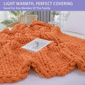 Chunky Knit Throw Blanket for Couch – Terracotta
