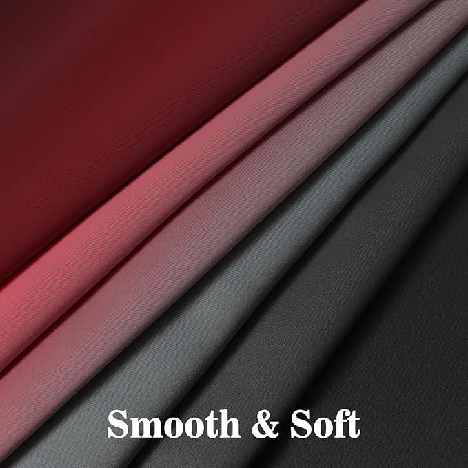 Yakamok Blackout Ombre Burgundy and Black Curtains for Bedroom, Gradient Room Darkening Curtains, Grommet Thermal Insulated Light Blocking Window Drapes/Curtain for Living Room,52 x 84 Inch,2 Panels