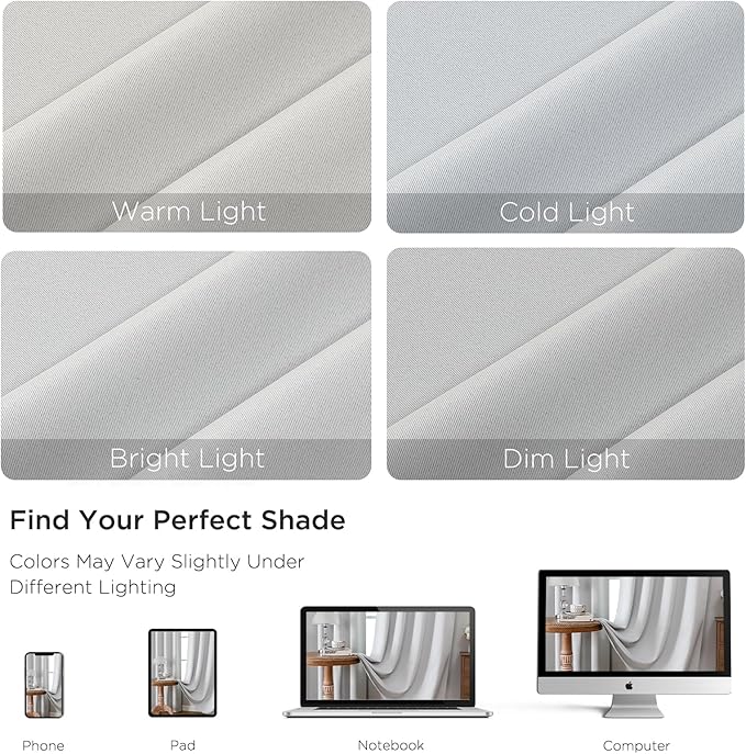 CUCRAF Custom Blackout Curtains for Bedroom Living Room, Rod Pocket Room Darkening Curtain Thermal Insulated Light Blocking Window Drapes 1 Panel (Custom Size, Greywish White)
