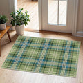 Front Door Mat Outside Entrance - 2x3 Buffalo Non-Slip Washable Doormat Indoor Outdoor Entrance Green Teal Plaid Tartan Rug Small Throw Rugs for Entryway Bedroom Kitchen Front Porch Decor