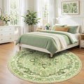8ft Area Rugs Washable Non-Slip – Sage Green Yellow