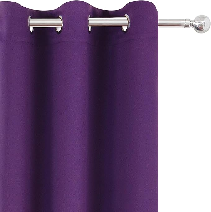 LEMOMO Purple Blackout Curtains/42 x 63 Inch/Set of Two Panels Grommet Bedroom Curtains